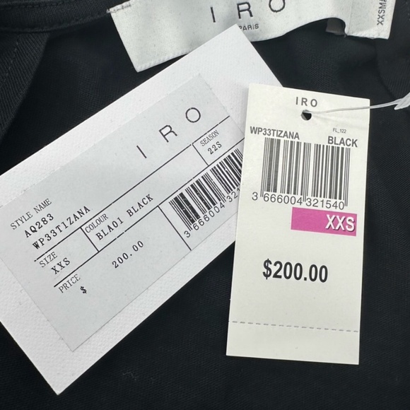 IRO Tizana Black Mini Dress Size XXS New with Tags - Picture 11 of 14